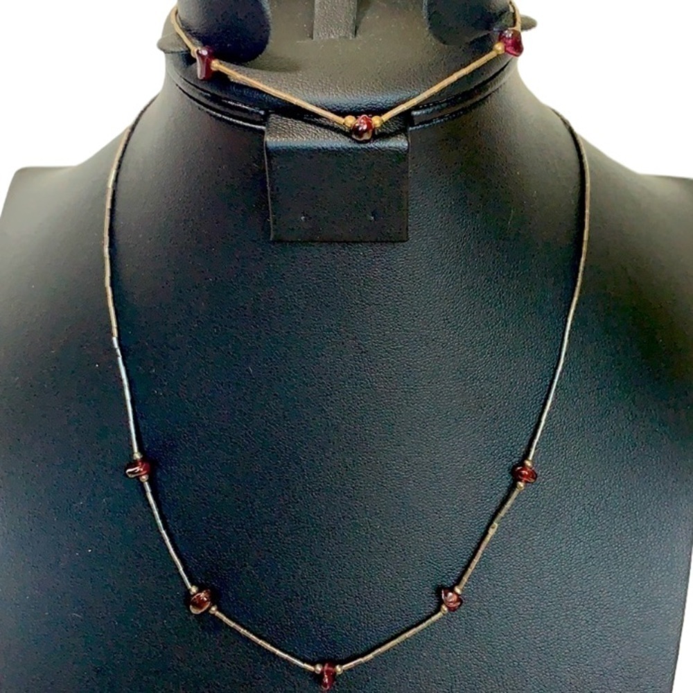 Sterling Silver Necklace  Bracelet Set With SemiPrecious Gems